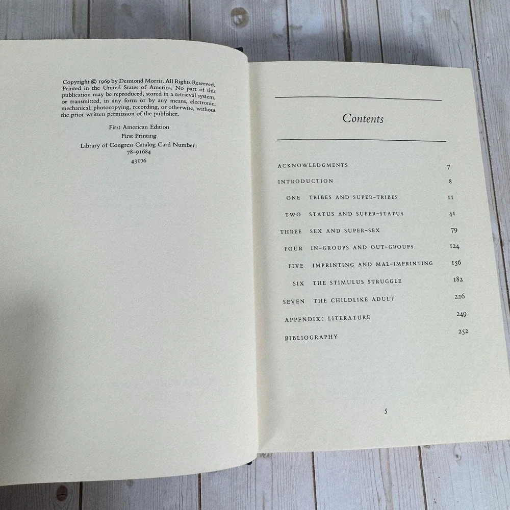 The Human Zoo Desmond Morris 1969 First American Edition McGraw-Hill Hardcover